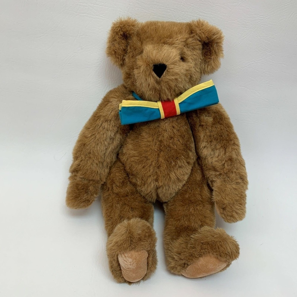 Vermont Bear Plush Stuffed Animal Brown Movable Arms Legs